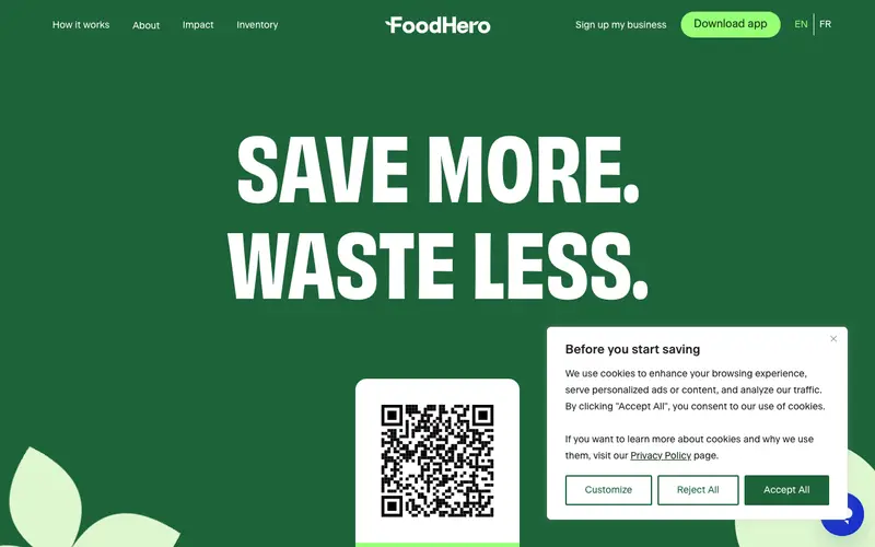 Screenshot of FoodHero