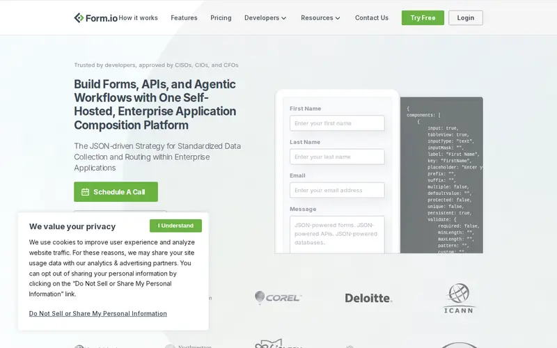 Screenshot of Form.io