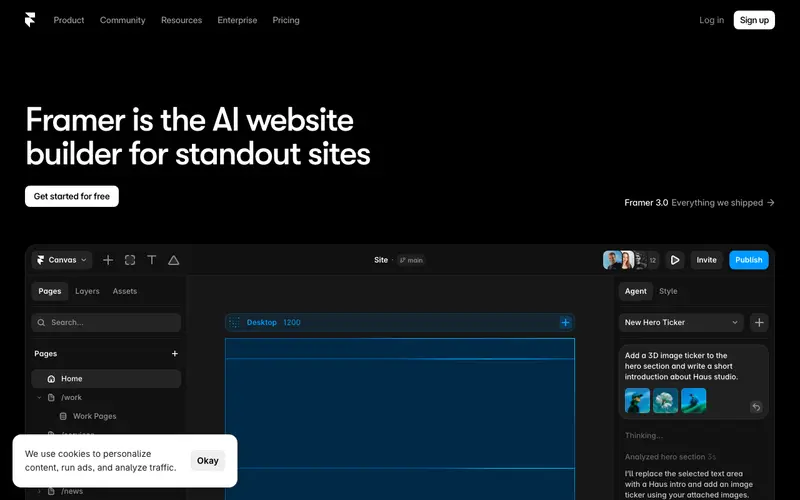 Screenshot of Framer