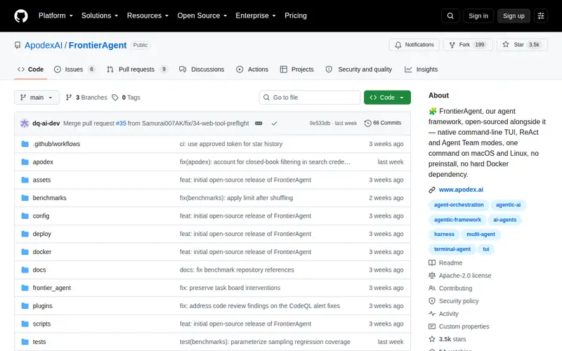 Screenshot of FrontierAgent