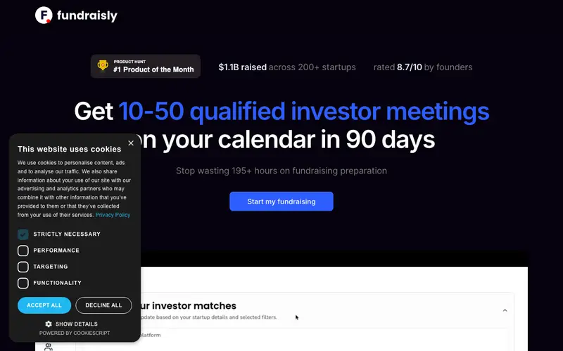 Screenshot of Fundraisly