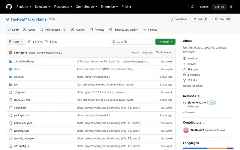 Screenshot of Git-knife