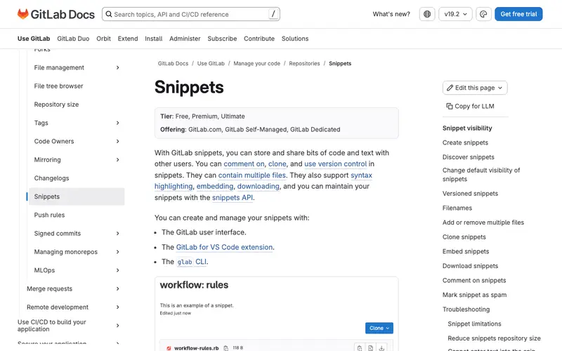 GitLab Snippets