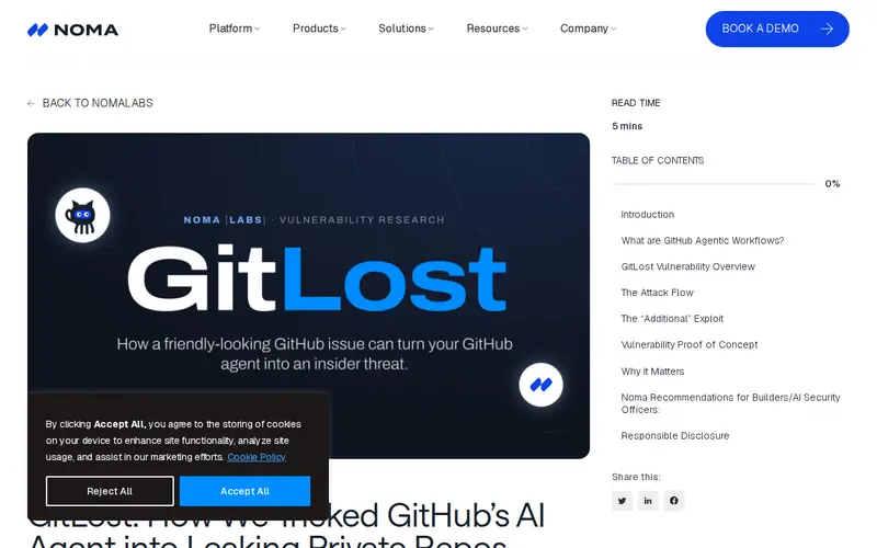 Screenshot of GitLost: We Tricked GitHub's AI Agent into Leaking Private Repos