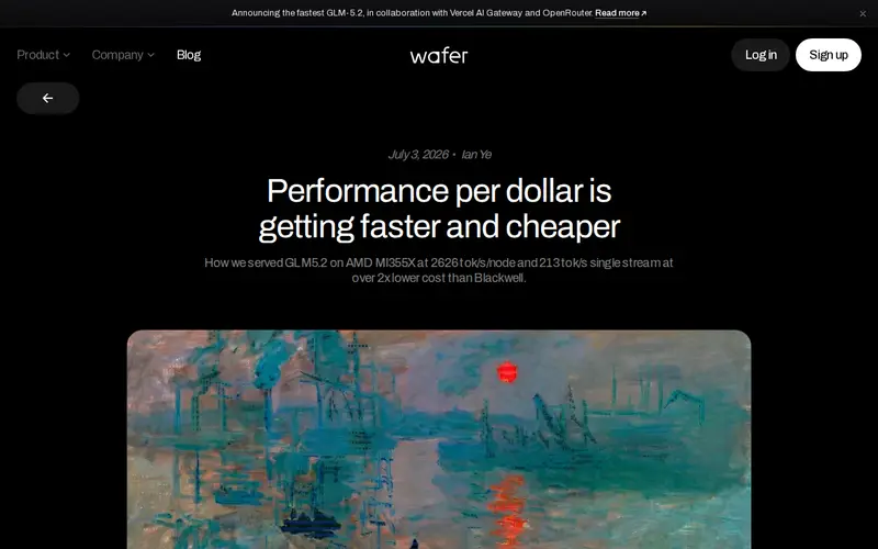 Screenshot of Performance per dollar is getting faster and cheaper