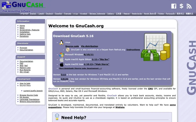 Screenshot of GnuCash
