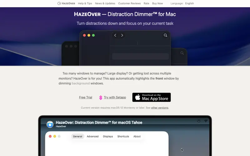 Screenshot of HazeOver - Distraction Dimmer
