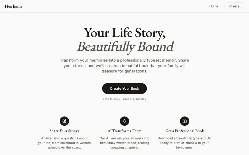 Screenshot of Heirloom Project