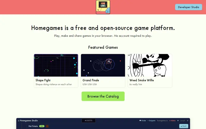 Screenshot of Homegames