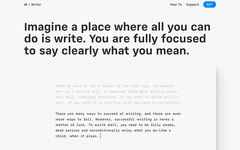 Screenshot of iA Writer