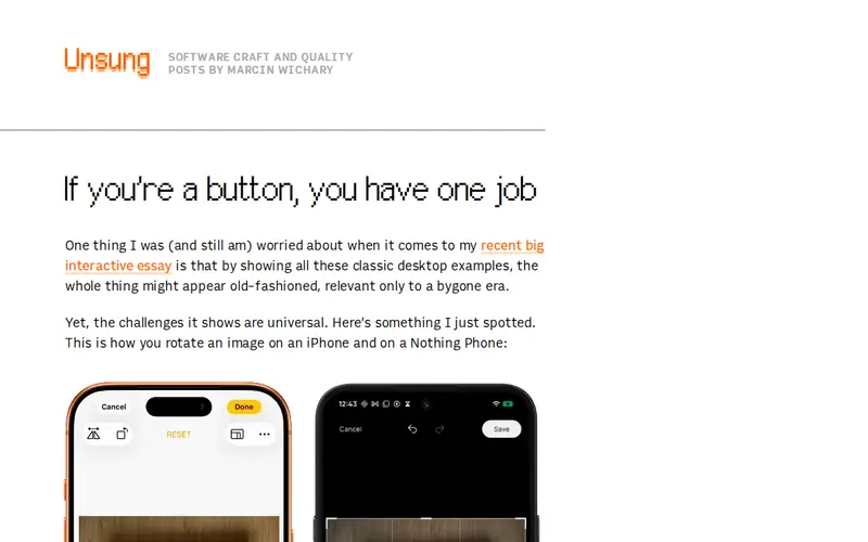 Screenshot of If you're a button, you have one job