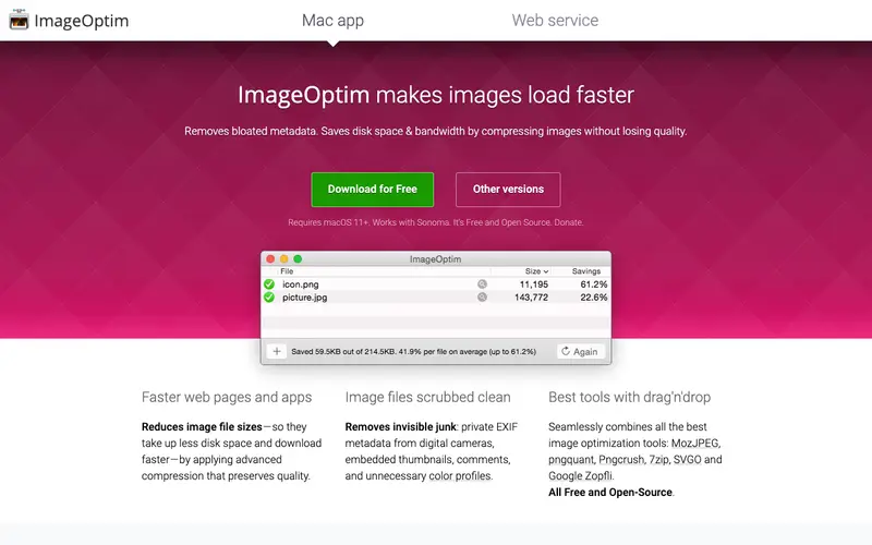 Screenshot of ImageOptim