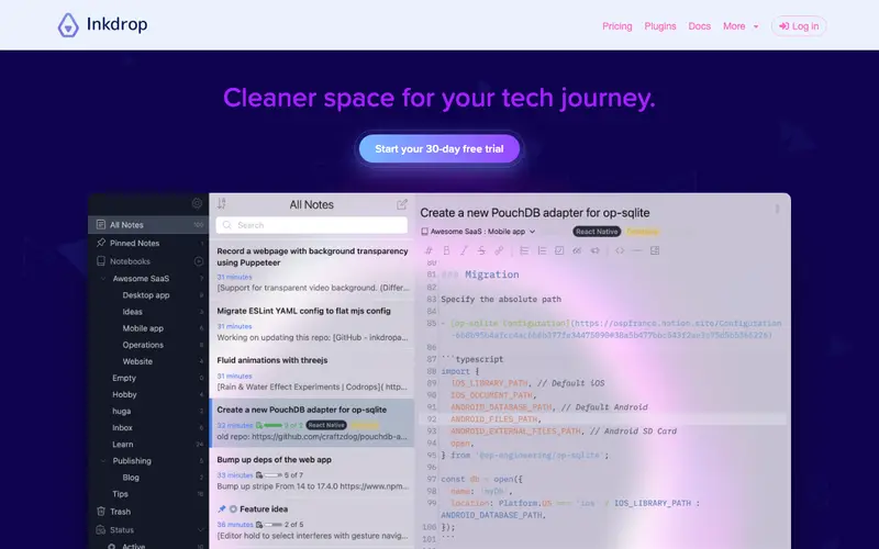 Screenshot of Inkdrop