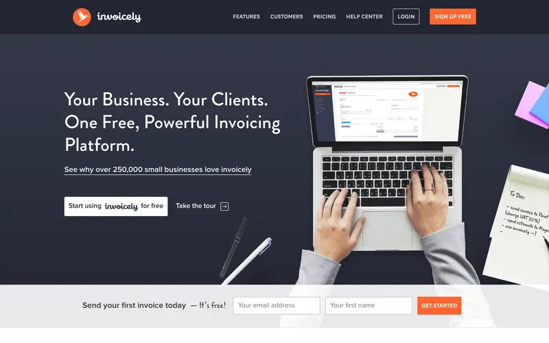 Screenshot of Invoicely