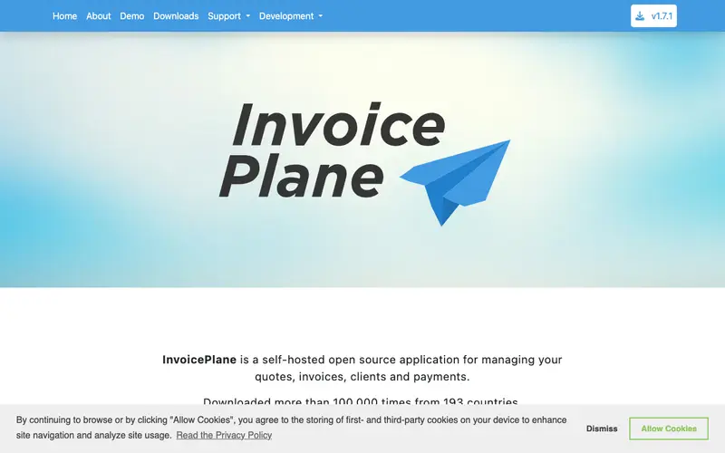 Screenshot of InvoicePlane