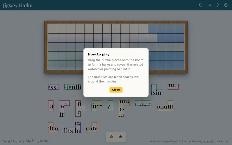 Screenshot of Jigsaw Haiku