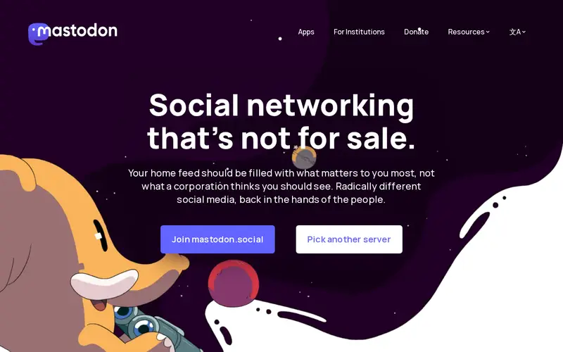 Screenshot of JoinMastodon