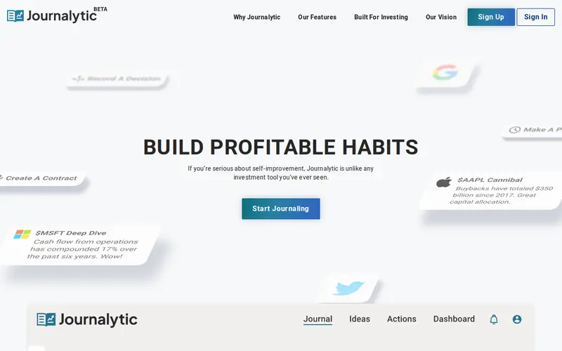 Screenshot of Journalytic