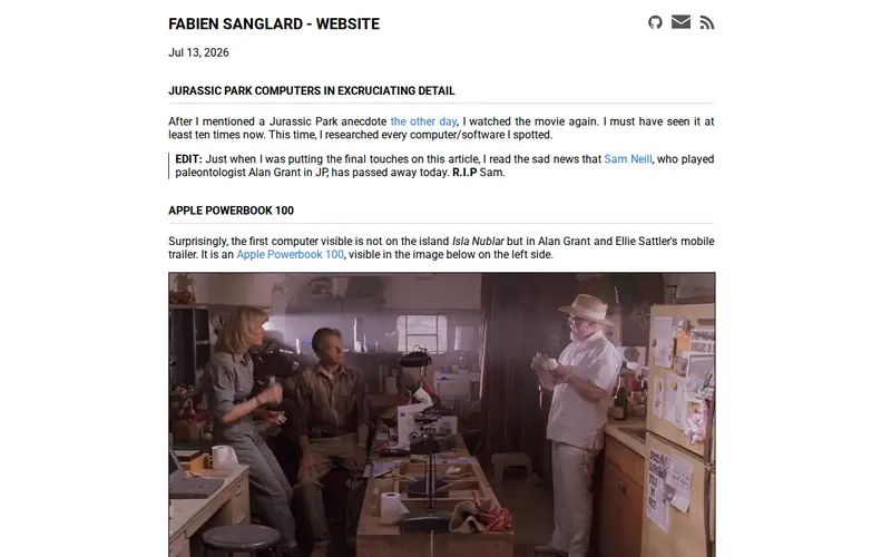 Screenshot of Jurassic Park computers in excruciating detail