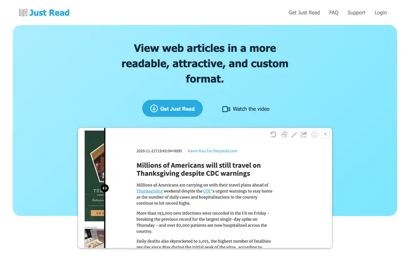Screenshot of Just Read