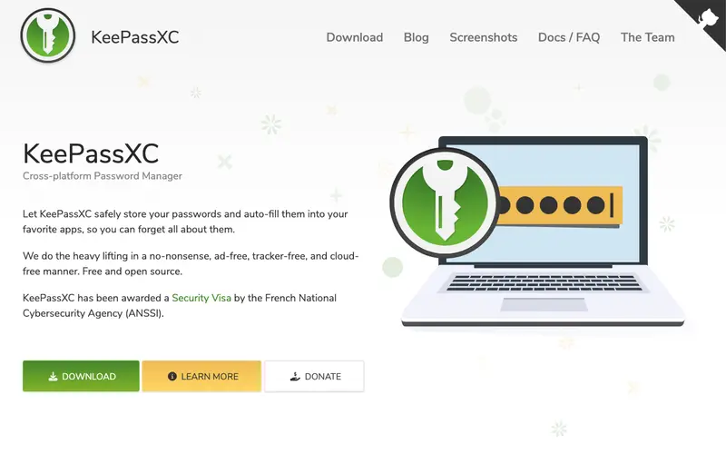 Screenshot of KeePassXC