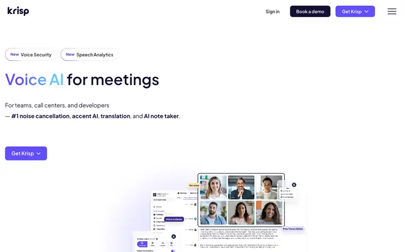Screenshot of Krisp