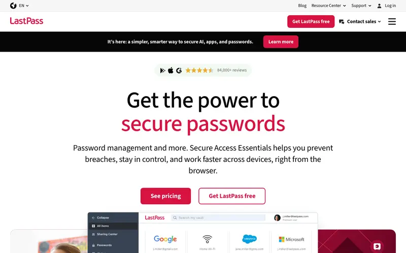Screenshot of LastPass