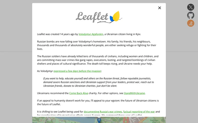Screenshot of Leaflet