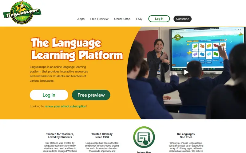 Screenshot of Linguascope