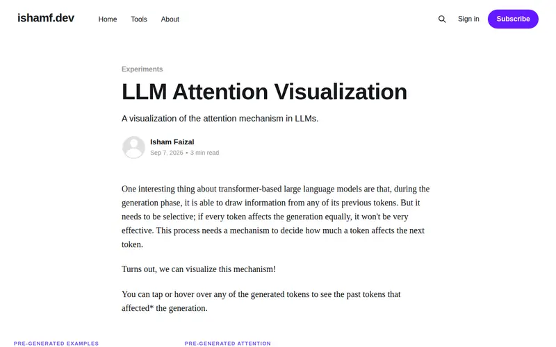 Screenshot of LLM Attention Visualization