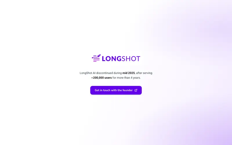 Screenshot of LongShot AI