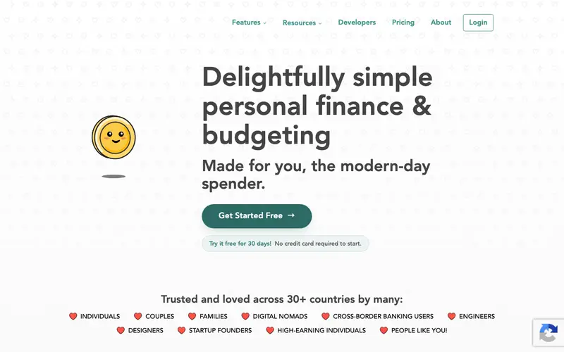 Screenshot of Lunch Money