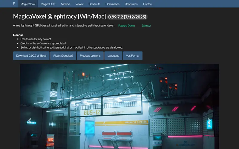 Screenshot of MagicaVoxel