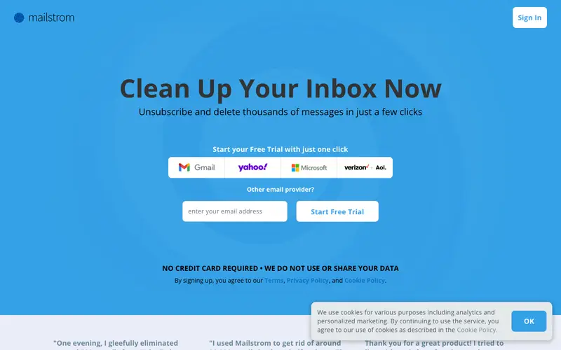 Screenshot of Mailstrom