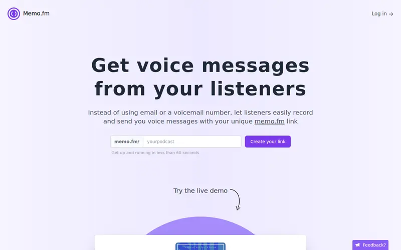 Screenshot of Memo