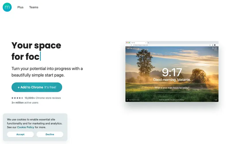 Screenshot of Momentum