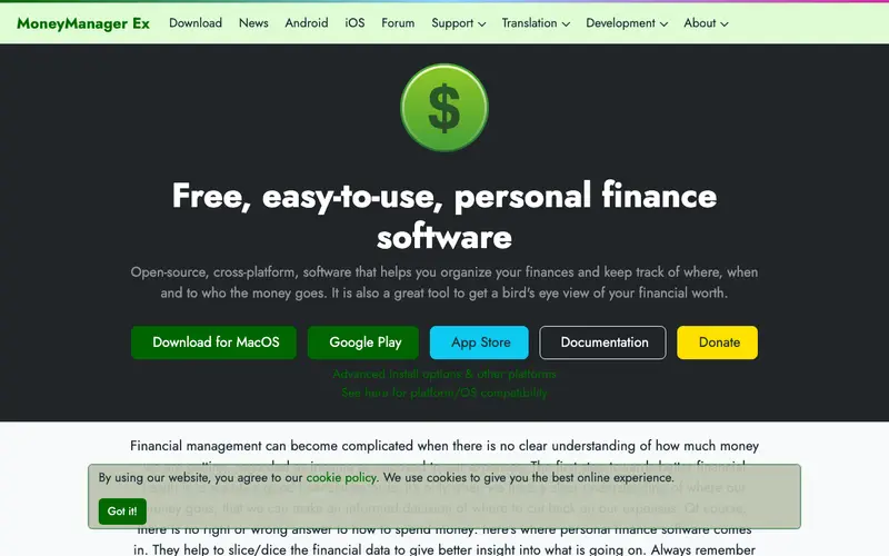 Screenshot of Money Manager Ex