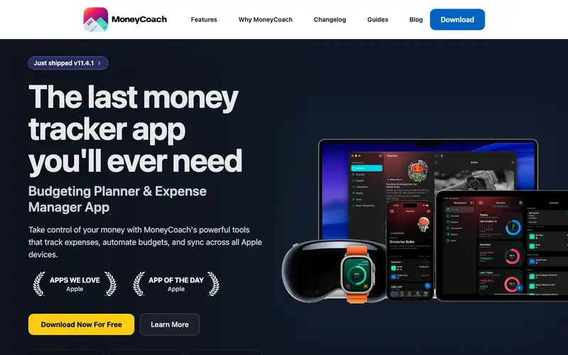 Screenshot of MoneyCoach