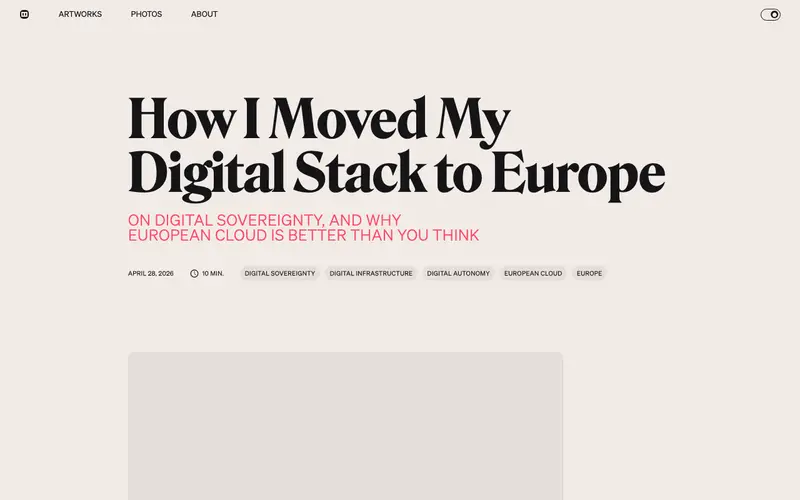 Screenshot of I Moved My Digital Stack to Europe