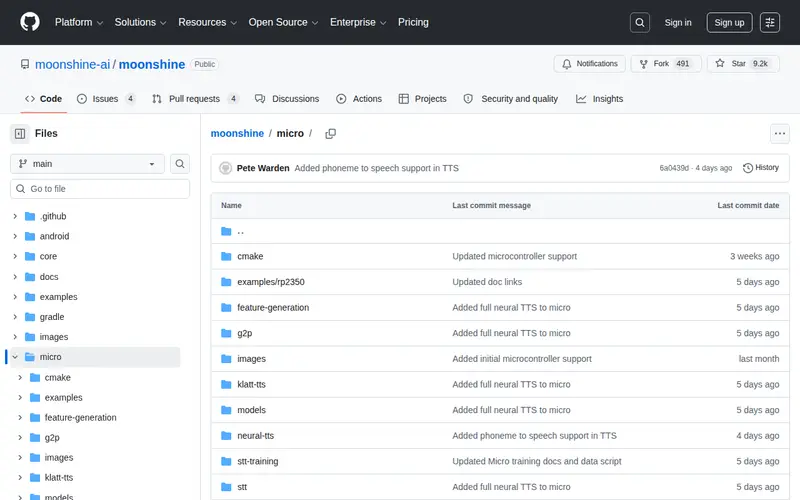 Screenshot of Speech Recognition and TTS in less than 500kb