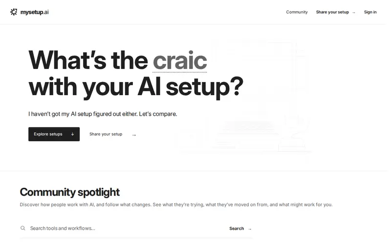 Screenshot of MySetup AI