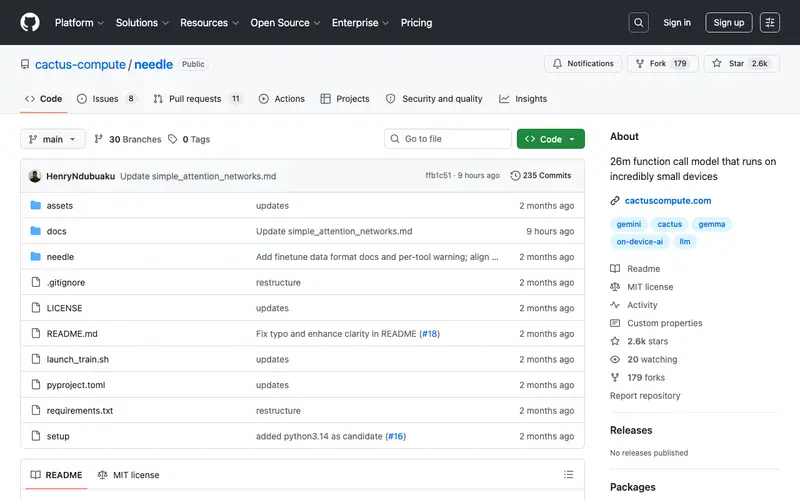 Screenshot of Needle