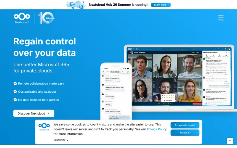Screenshot of Nextcloud