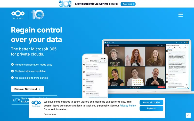 Screenshot of Nextcloud
