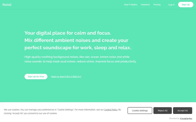 Screenshot of Noisli - Background noises & ambient sound for working and relaxing