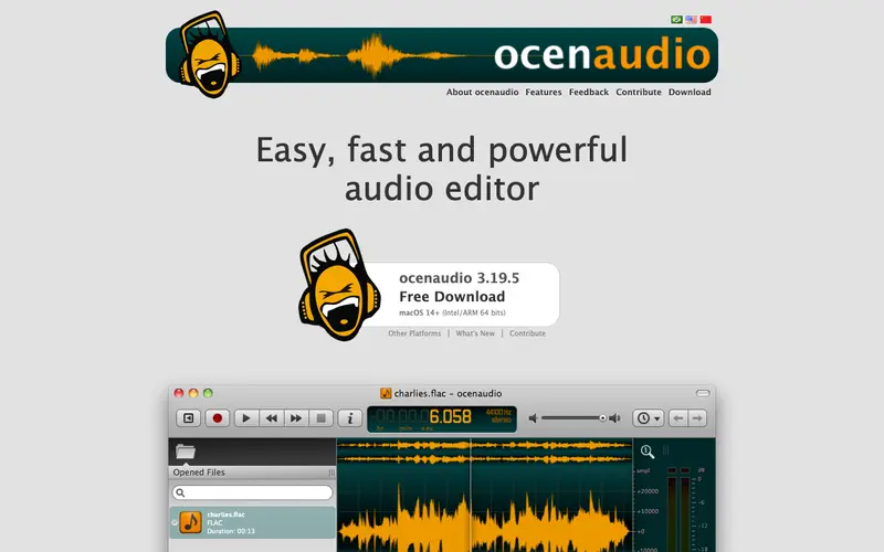 Screenshot of Ocenaudio