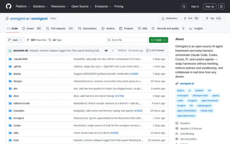 Screenshot of omnigent