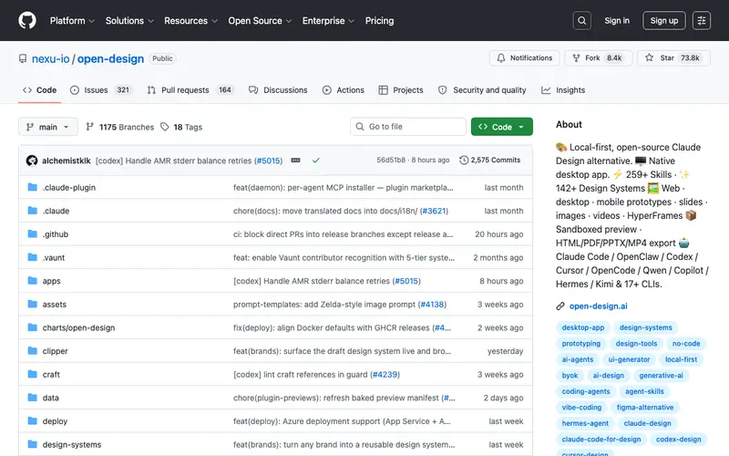 Screenshot of Open Design