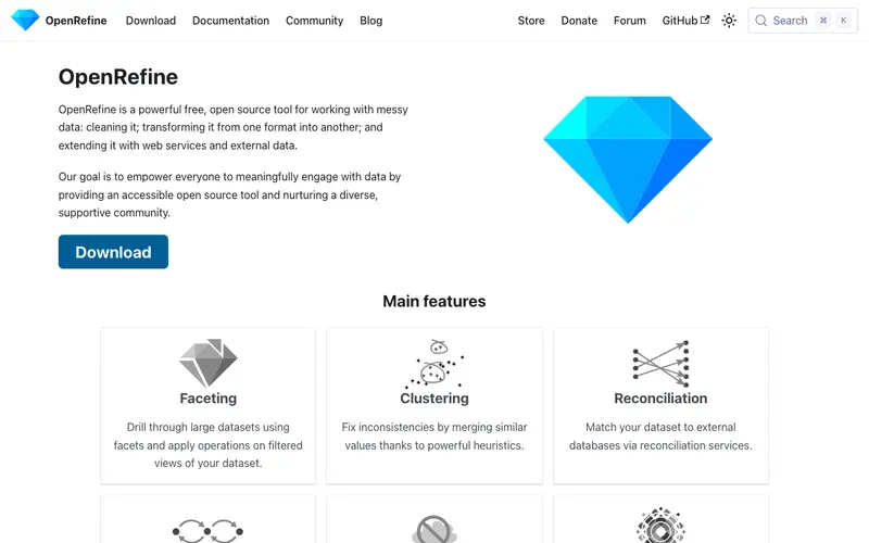 Screenshot of OpenRefine