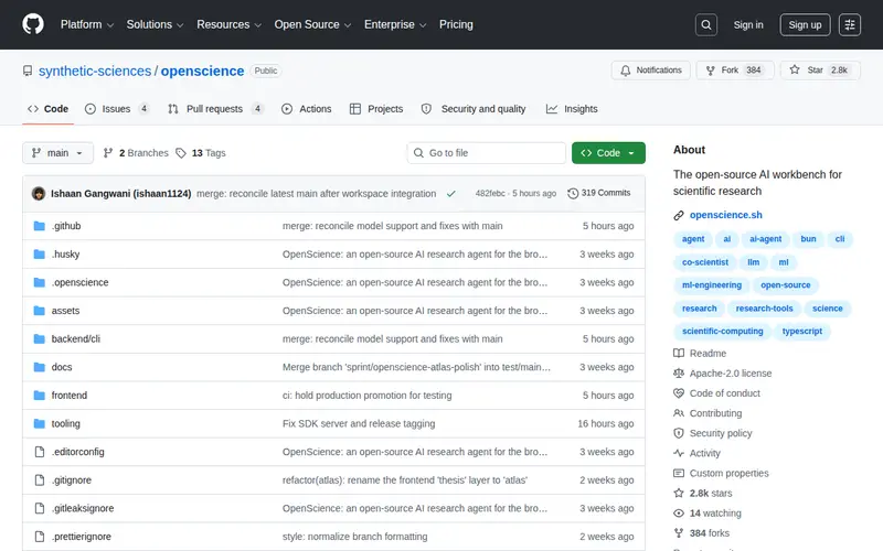 Screenshot of openscience